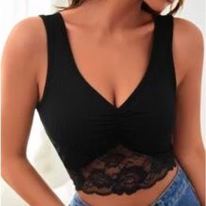 Lace Panel Crop Top